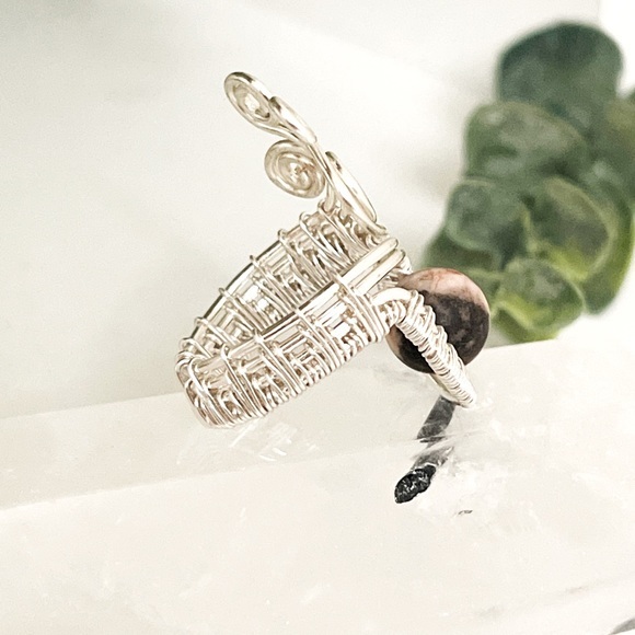 Artisan🤩 Handmade natural pink zebra Jasper rings ✨ - Picture 4 of 5